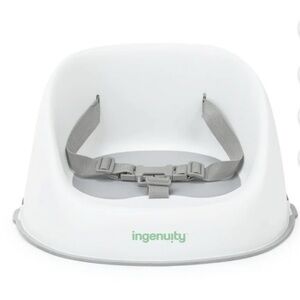 NEW Ingenuity Baby Booster Seat - White and Gray Easy to Clean Toddler Booster